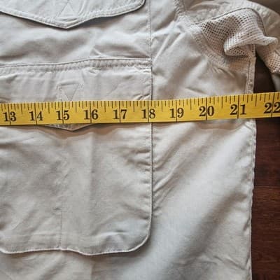 Harbour Men's Large Beige Shirt Long Sleeve Button Up Outdoors Vented Pockets - Thumbnail 14