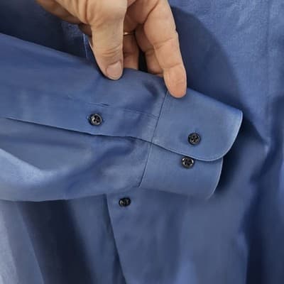 Geoffrey Beene Men's Button Up Long Sleeve Shirt Blue Medium 15.5 32/33 - Thumbnail 7