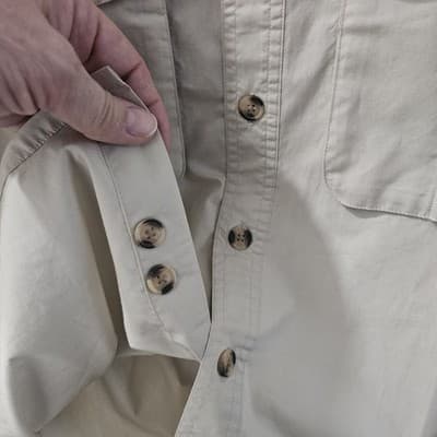 Harbour Men's Large Beige Shirt Long Sleeve Button Up Outdoors Vented Pockets - Thumbnail 8