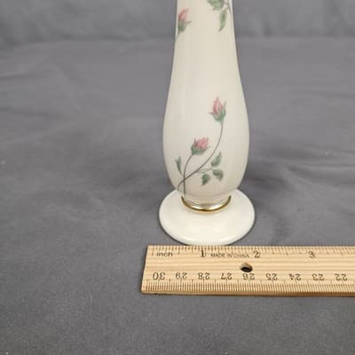 Lenox Vintage Bud Vase Rose Manor Hand Decorated w/24K Gold Trim - Thumbnail 5