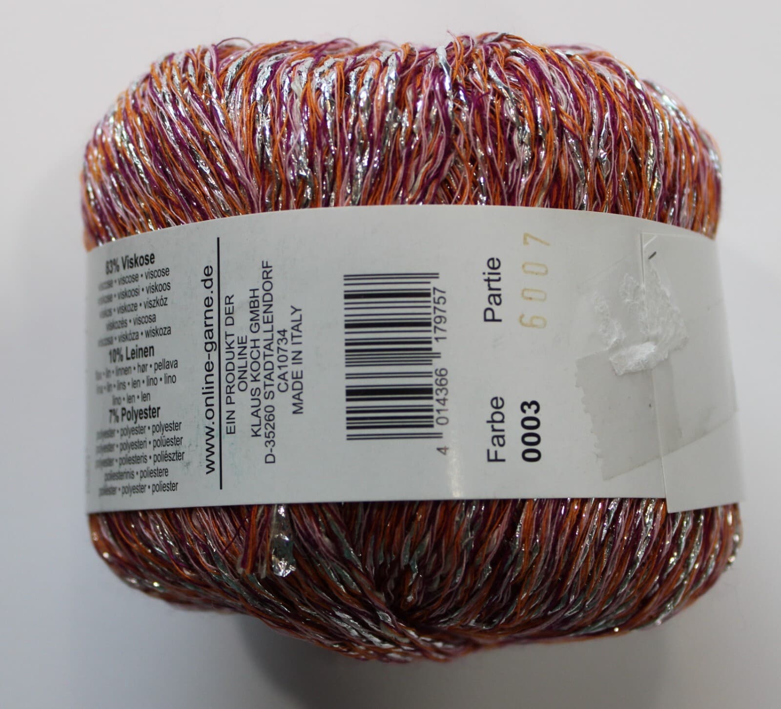Yarn OnLine Linie 422 Spalmato Novelty Yarn Redish Brown with Silver - Thumbnail 3