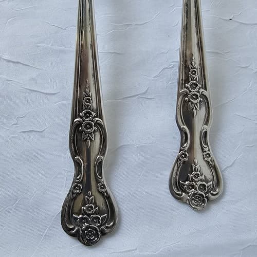 2 pc WM ROGERS MFG Extra Plate Silver Serving Spoon/Fork FREE Shipping - Thumbnail 7