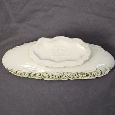 Relpo Pompei Porcelain Dish Green & White Cherubs Planter Victorian #5752 - Thumbnail 6
