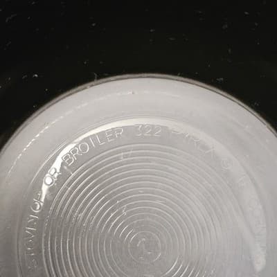 PYREX 322 Black Glass Small Mixing Bowl Round Original 7" Diameter - Thumbnail 6
