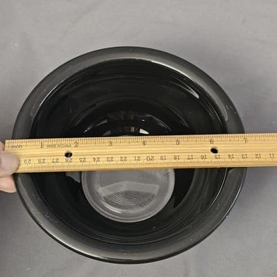 PYREX 322 Black Glass Small Mixing Bowl Round Original 7" Diameter - Thumbnail 7