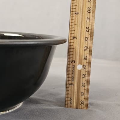 PYREX 322 Black Glass Small Mixing Bowl Round Original 7" Diameter - Thumbnail 8