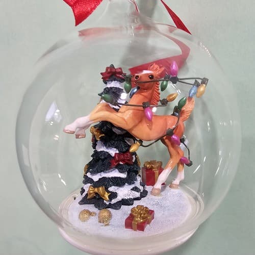 Breyer Holiday Mischief Glass Globe Ornament Horse 2004 - Thumbnail 2