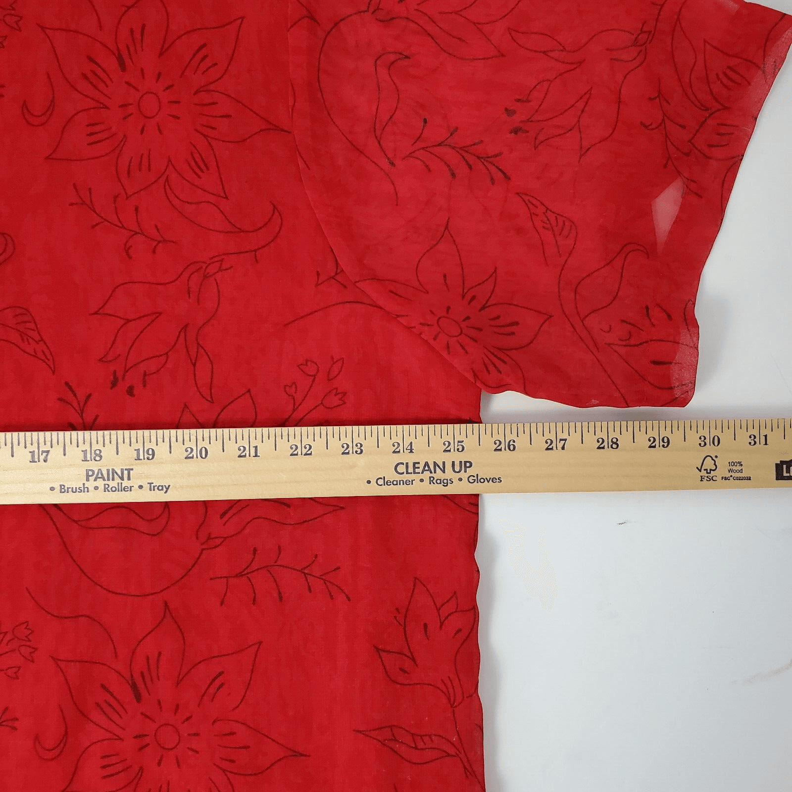 Nouveau Monde Plus Women 3X Red Blouse Sheer Short Sleeves - Thumbnail 7