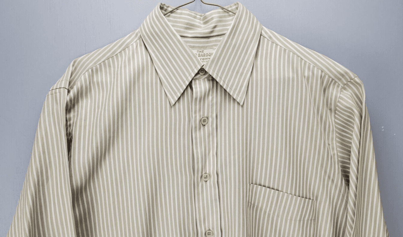 Grand Baroque Men's Button Up Dress Shirt 16 Pale Green White Vertical Stripes - Thumbnail 2
