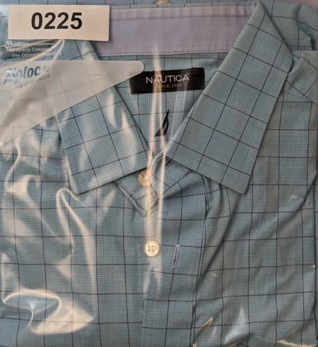 Nautica Mens Size 16 32/33 Classic Fit Blue Long Sleeve Button Down Shirt - Thumbnail 10