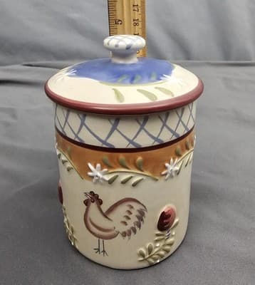 Bella Casa by Ganz Sugar Bowl Container with Lid Rooster - Thumbnail 10