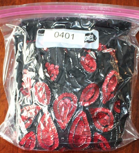 Veelam Silk Sequin Woman's Size Large Top Black Red Sequins - Thumbnail 8