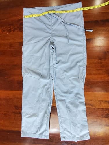 Allheart Scrub Pants Size XS Blue Beige Gray With Rear Pocket - Thumbnail 4