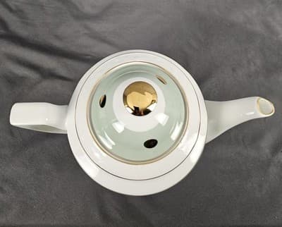 Cynthia Rowley Tea pot Gold Polka Dots Celeron Green 7"x9" - Thumbnail 6