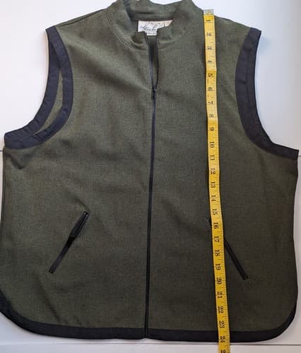 Kathie Lee Collection Vest Full Zip Size Large 12/14 Heather Forest Pockets Zip - Thumbnail 4
