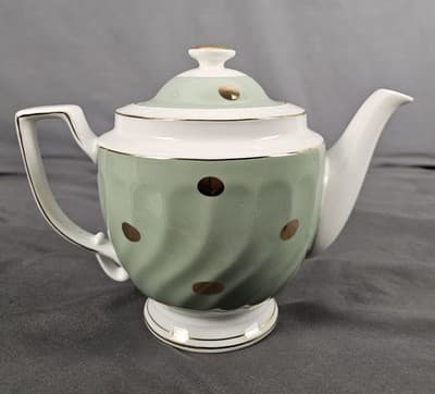 Cynthia Rowley Tea pot Gold Polka Dots Celeron Green 7"x9" - Thumbnail 4
