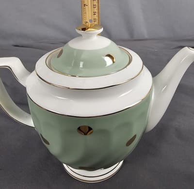 Cynthia Rowley Tea pot Gold Polka Dots Celeron Green 7"x9" - Thumbnail 14