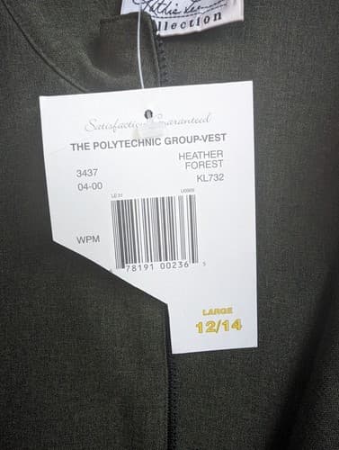 Kathie Lee Collection Vest Full Zip Size Large 12/14 Heather Forest Pockets Zip - Thumbnail 8