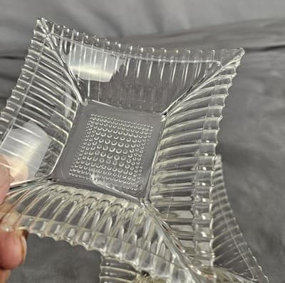 Art Deco Style Square Clear Glass Dish Tray Candy Trinket Bowls Ashtray Lot Of 2 - Thumbnail 11