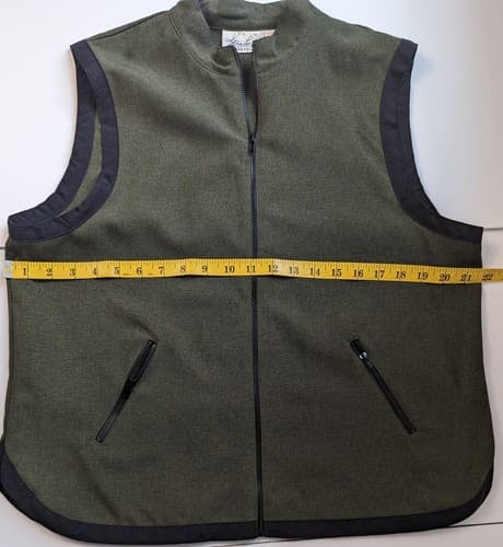 Kathie Lee Collection Vest Full Zip Size Large 12/14 Heather Forest Pockets Zip - Thumbnail 3