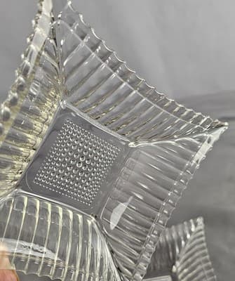 Art Deco Style Square Clear Glass Dish Tray Candy Trinket Bowls Ashtray Lot Of 2 - Thumbnail 10