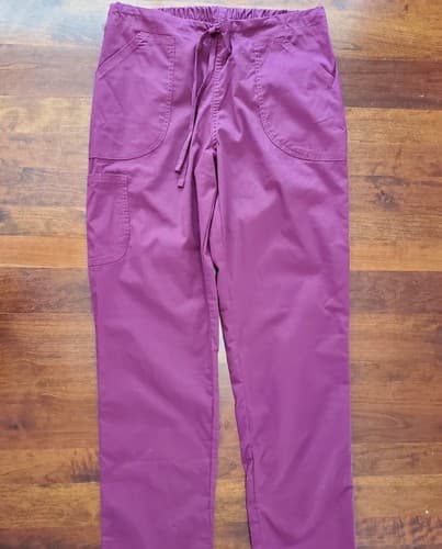 Womens Scrubs Pants Small Purple & Beige Scrubstar Polyester Cotton - Thumbnail 2