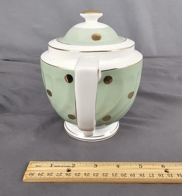 Cynthia Rowley Tea pot Gold Polka Dots Celeron Green 7"x9" - Thumbnail 15