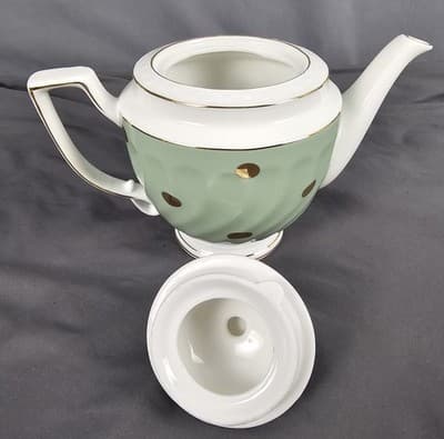 Cynthia Rowley Tea pot Gold Polka Dots Celeron Green 7"x9" - Thumbnail 8
