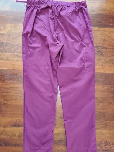 Womens Scrubs Pants Small Purple & Beige Scrubstar Polyester Cotton - Thumbnail 3