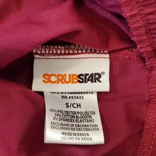 Womens Scrubs Pants Small Purple & Beige Scrubstar Polyester Cotton - Thumbnail 4