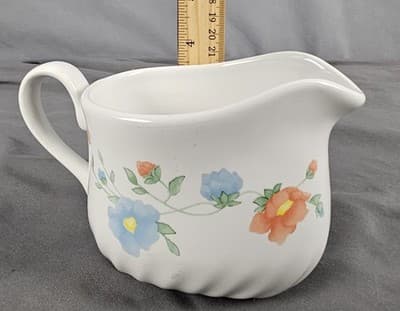 Corelle Delicate Touch Gravy Boat Coordinates Stoneware Blue & Orange Flowers - Thumbnail 7