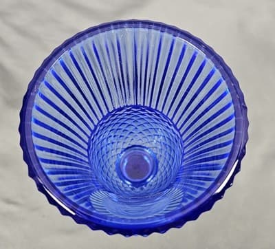 Vintage Fostoria George Washington Cobalt Blue Glass Goblet Wine Stemmed Glass - Thumbnail 4