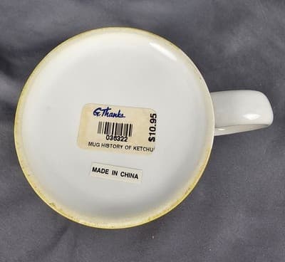 History of Heinz Ketchup Coffee Mug 1876-1962 G.Thanks Collectible - Thumbnail 6