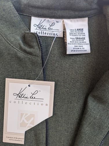 Kathie Lee Collection Vest Full Zip Size Large 12/14 Heather Forest Pockets Zip - Thumbnail 6