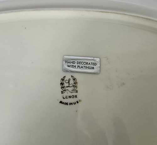 Lenox Bread Tray Celery Platinum Edge Basket Weave 13.5" x 6" Vintage - Thumbnail 5