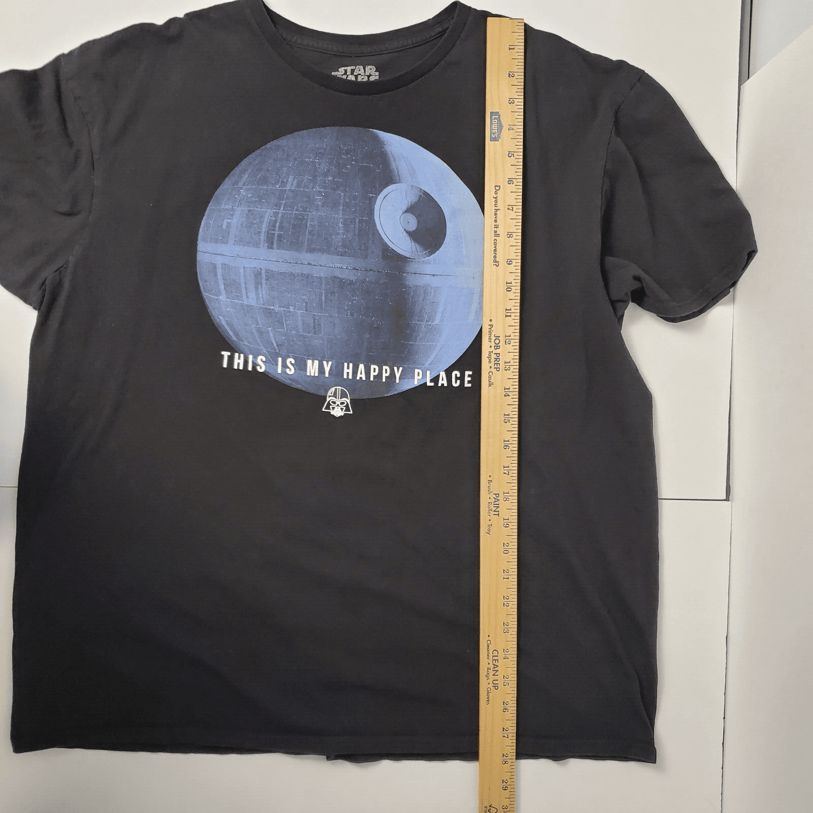 Star Wars Death Star TEE Shirt "This Is My Happy Place" T-Shirt XXL Black Vtg - Thumbnail 6