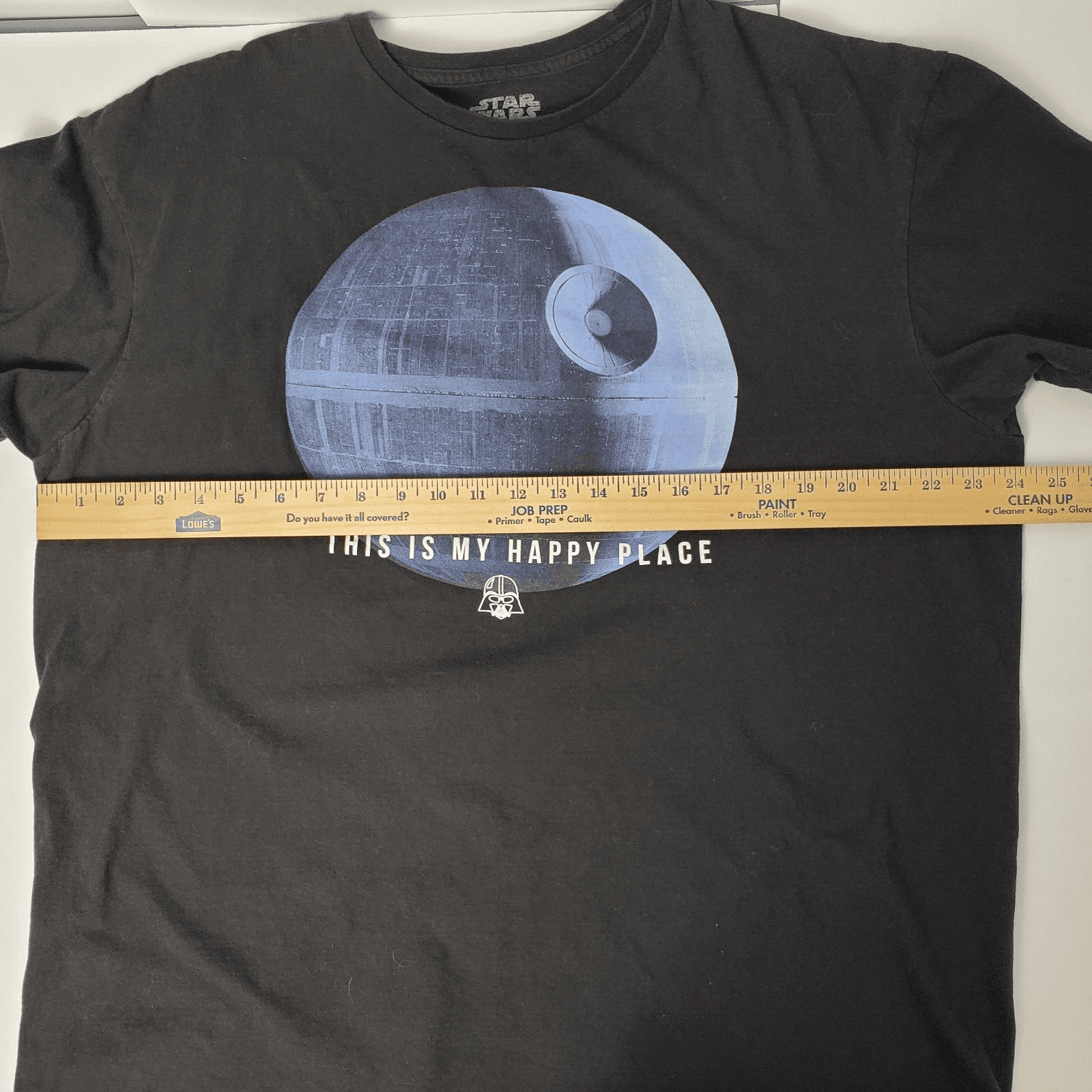 Star Wars Death Star TEE Shirt "This Is My Happy Place" T-Shirt XXL Black Vtg - Thumbnail 5