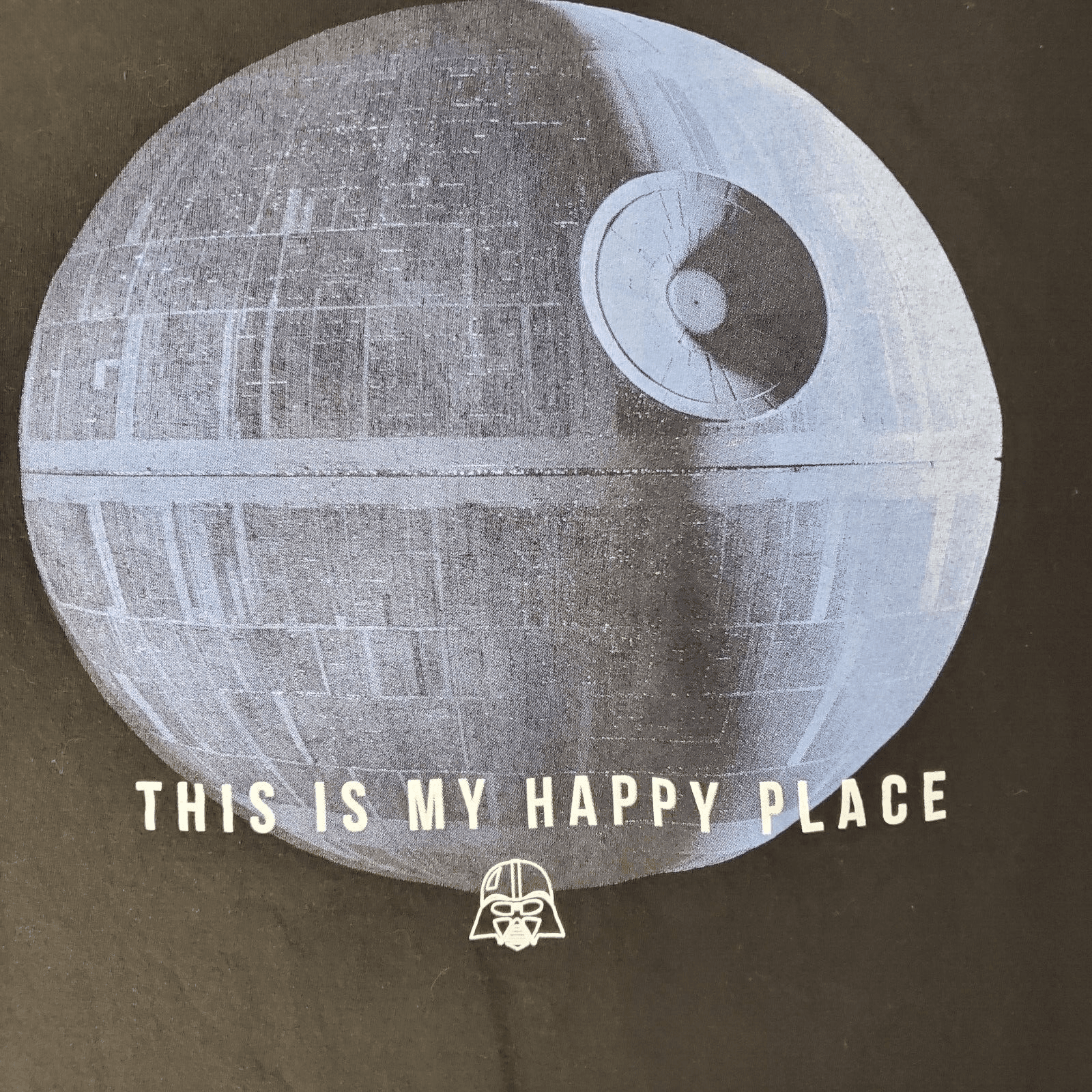 Star Wars Death Star TEE Shirt "This Is My Happy Place" T-Shirt XXL Black Vtg - Thumbnail 4