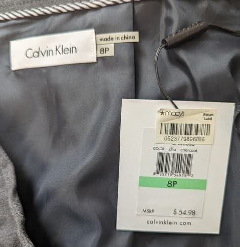 NWT Calvin Klein Women’s Size 8P Black Polyester Blend Knee Length Flaired Skirt - Thumbnail 6