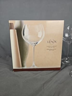 Lenox Tuscany Classics Beaujolais Grand Wine Glasses Set Of 4 Clear Vintage NIB - Thumbnail 3