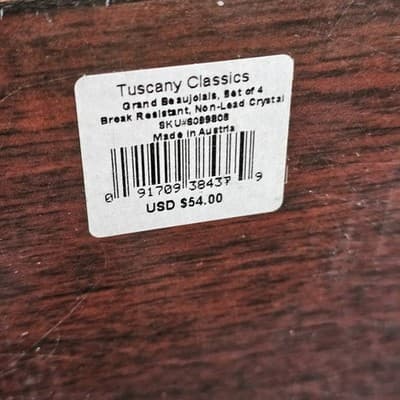 Lenox Tuscany Classics Beaujolais Grand Wine Glasses Set Of 4 Clear Vintage NIB - Thumbnail 15