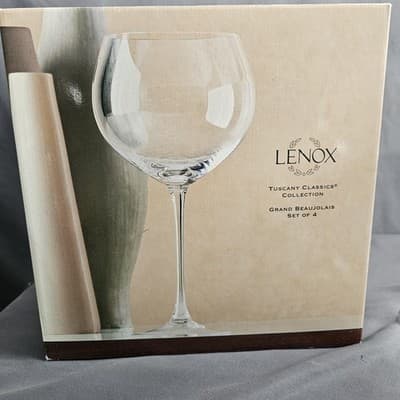 Lenox Tuscany Classics Beaujolais Grand Wine Glasses Set Of 4 Clear Vintage NIB - Thumbnail 11