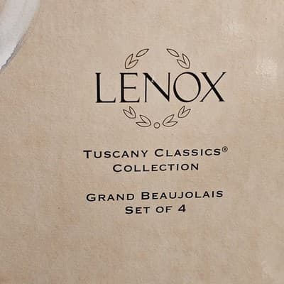 Lenox Tuscany Classics Beaujolais Grand Wine Glasses Set Of 4 Clear Vintage NIB - Thumbnail 12