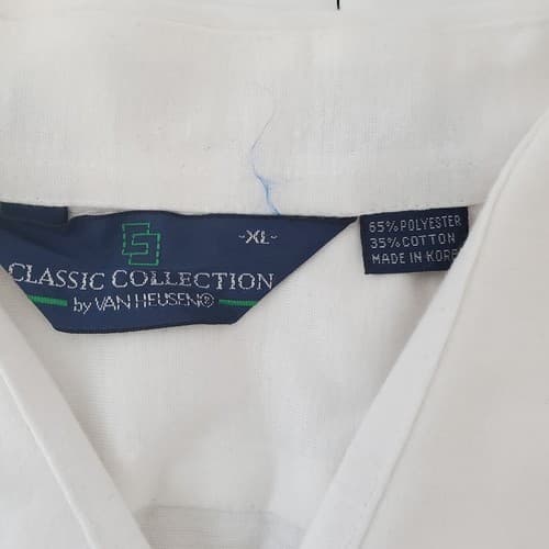 Mens Short Sleeve Button Up Van Heusen Shirt XL White Pockets - Thumbnail 8