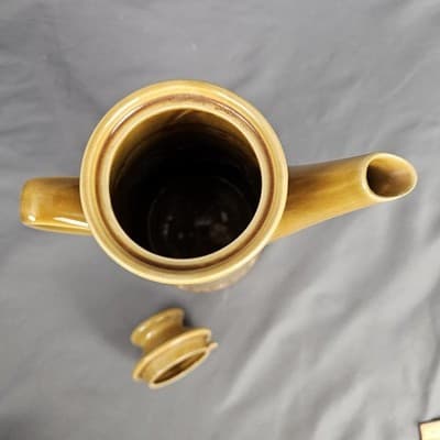 Golden Seville Teapot Pitcher Mustard Yellow Tall Coffee Tea Pot DW Safe Japan - Thumbnail 4