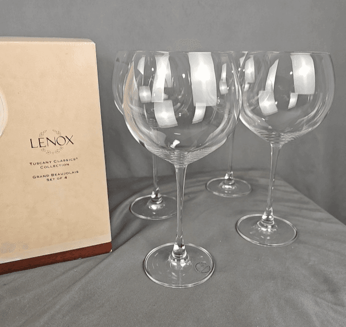 Lenox Tuscany Classics Beaujolais Grand Wine Glasses Set Of 4 Clear Vintage NIB - Thumbnail 2