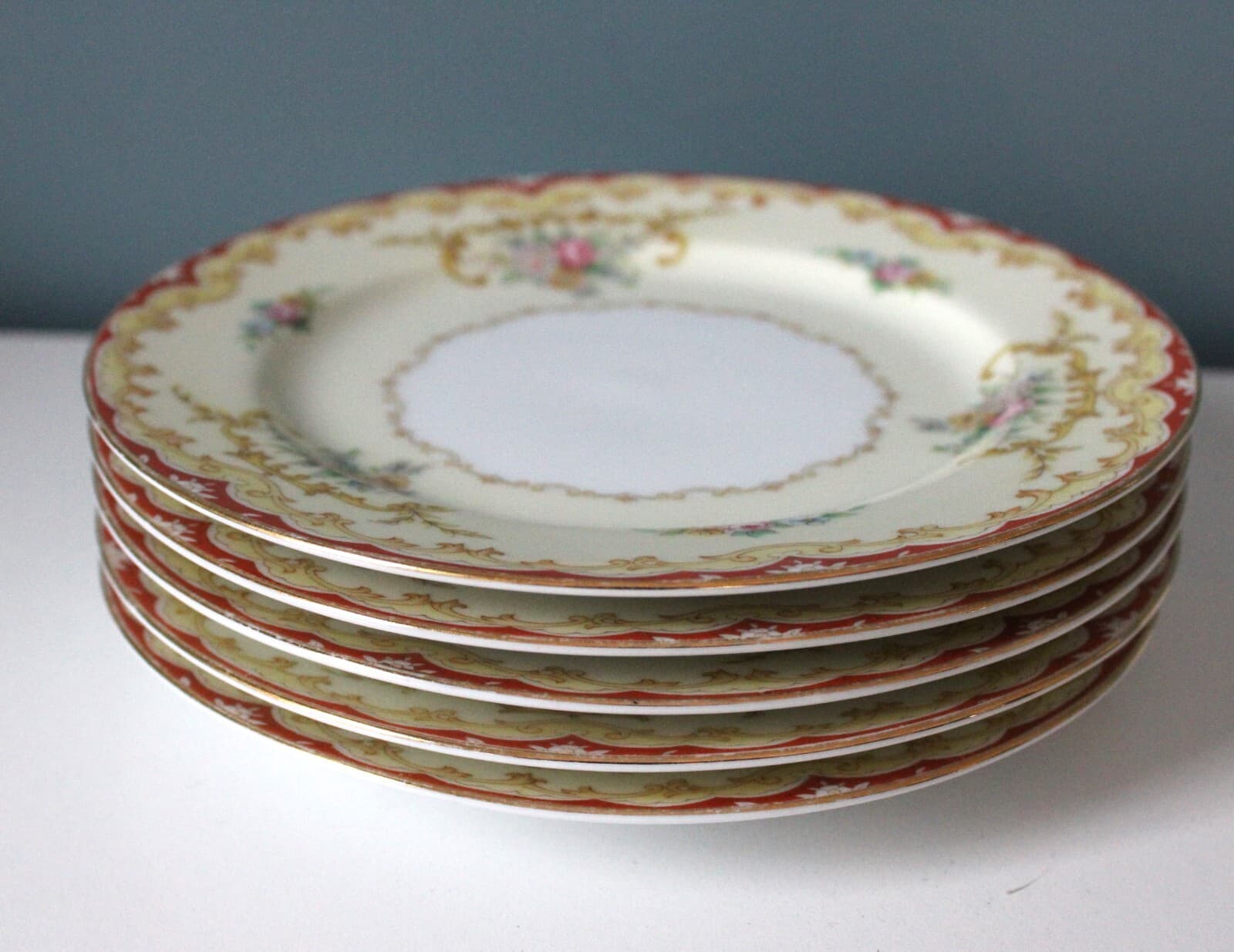 Vintage Noritake Fine China Oradell 588 6.25" Plates Set of 5 Gold Trim - Thumbnail 3