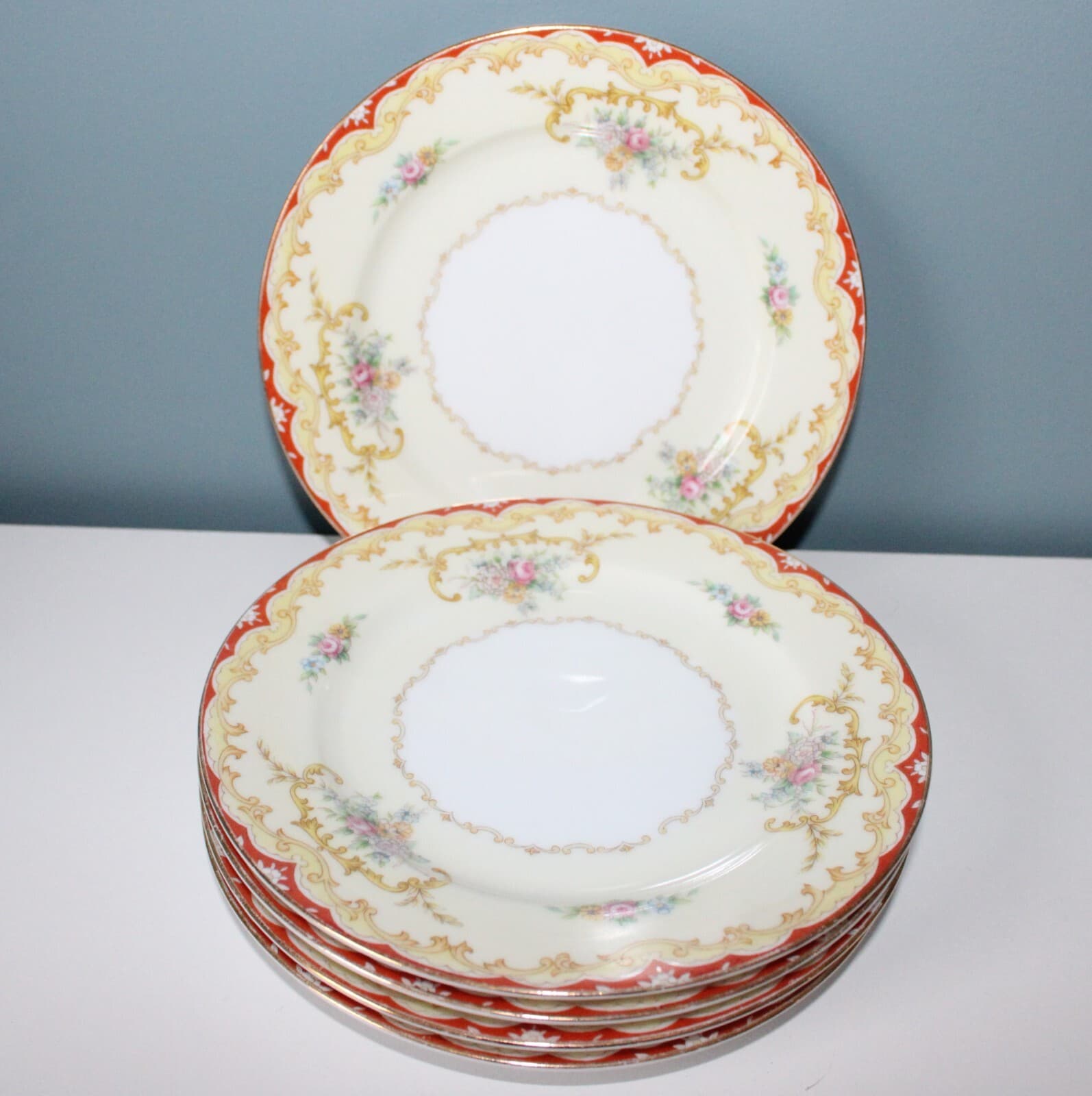 Vintage Noritake Fine China Oradell 588 6.25" Plates Set of 5 Gold Trim - Thumbnail 5