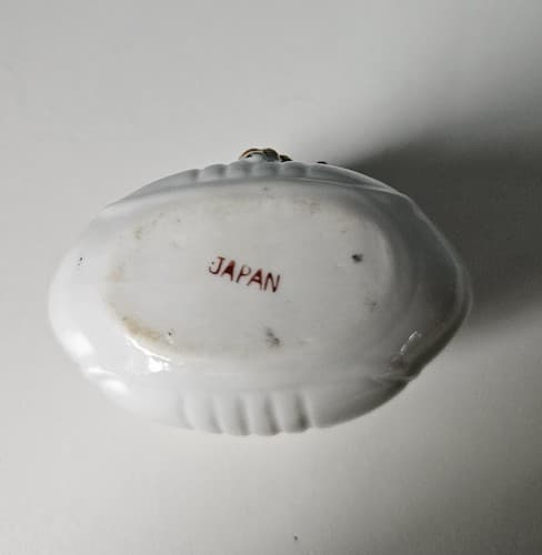 Mid Century Modern Pink Purse Trinket Dish Jewelry Holder Gold Trim Floral Small - Thumbnail 4