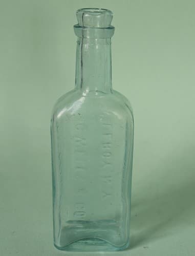 Leroy NY Medicine Bottle S.C. Wells & Co. Established in 1870 Blue/Green 2oz - Thumbnail 4